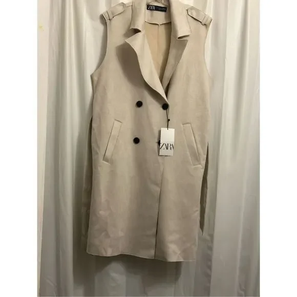 NWT - Zara Medium Faux Suede Vest Jacket- - Picture 3 of 16